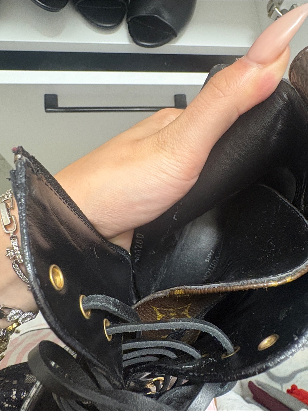 Louis Vuitton Brown Monogram Lace-Up Brown Black Heel Boots - Picture 7 of 7